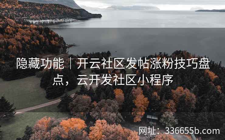 隐藏功能|开云社区发帖涨粉技巧盘点,云开发社区小程序
